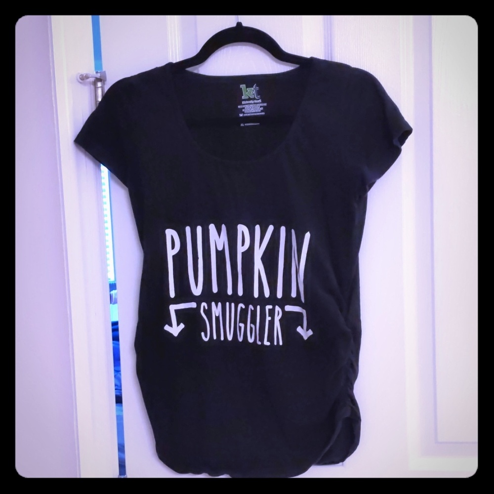 Maternity funny Halloween shirt: pumpkin smuggler